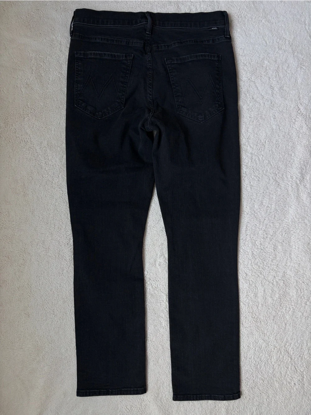 Mother The Mid Rise Dazzler Ankle Black Straight-Leg Jeans Women Size 30